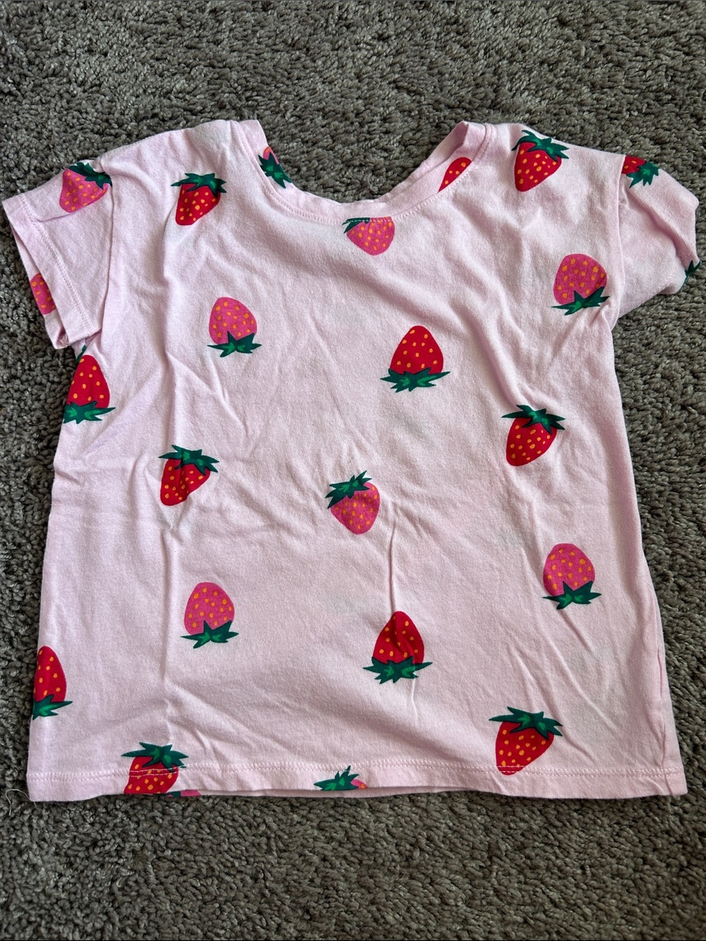 Old Navy Pink Strawberry Print Short Sleeve Tee